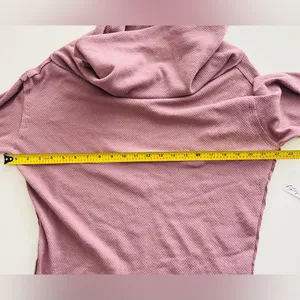 Free People Hazy Heart Thermal Off The Shoulder Sweater Mauve Long Sleeves XS thumbnail 7