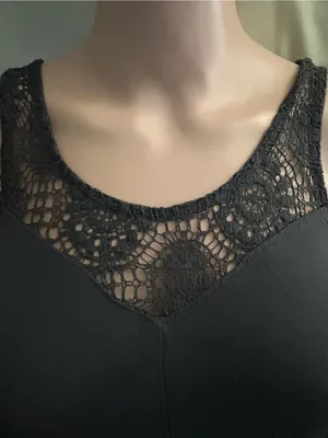 American Eagle Charcoal Black Crochet Trim Sleeveless Tank Top XXS thumbnail 6
