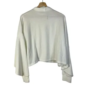 Bershka Off White Soft Knit Mock Neck Crop‎ Long Sleeve M thumbnail 2