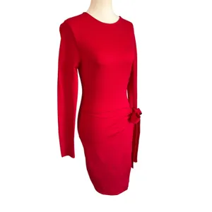 VICI‎ Red Long Sleeve Faux Wrap Side Tie Mini Dress DD7228VC Womens Medium thumbnail 10