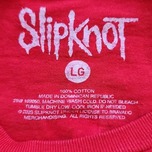 Slipknot official bad red tee with white logo - size women's large thumbnail 4