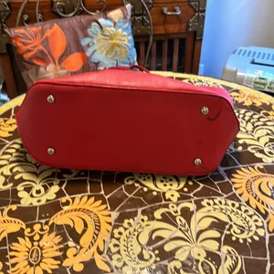 NINE WEST RED LEATHER TOTE thumbnail 4