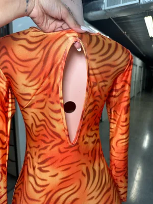 Orange Tiger Print Mini Dress 🐯 | DIY Sexy Tiger Halloween Costume thumbnail 5