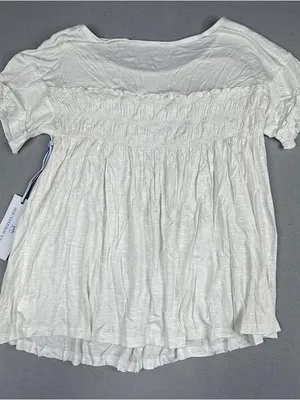 Southern Tide Smocked Babydoll Top Womens XS White NWT Ruffle Coastal Preppy thumbnail 3