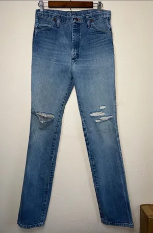 Vintage Wrangler High Rise Straight Leg Jeans Women’s 30x36 Distressed thumbnail 1