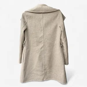 Banana Republic Double Faced Wool Wrap Coat Women XS Beige Minimalist Long thumbnail 3