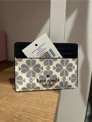 Kate Spade Spade Flower Small Slim Card Holder in Navy Multi thumbnail 2
