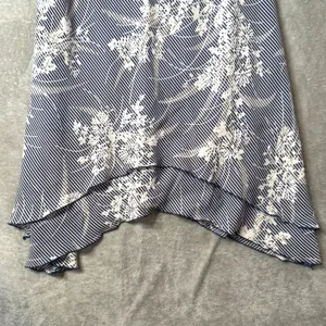 Womens Floral Handkerchief Layered Hem Midi Skirt Size L Blue Flowy Asymmetric thumbnail 3