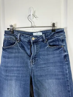 Risen Los Angeles High Rise Wide Leg Frayed Hem Jeans Style RDP5167 thumbnail 4