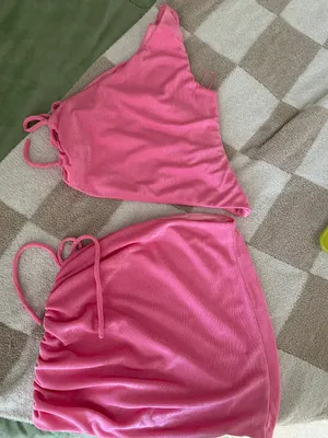 Super down Asymmetrical Pink Set thumbnail 2