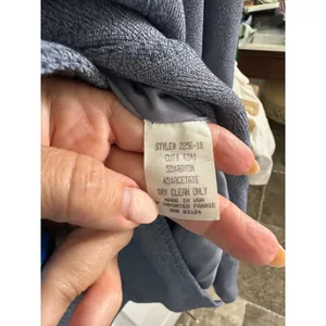 Renfrew Womens Blue Herringbone Longline Blazer Jacket Size 14 Made in USA thumbnail 5