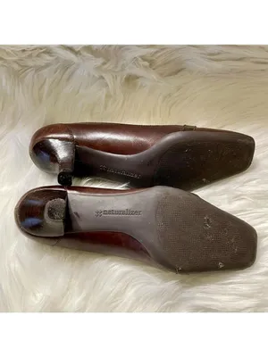 Naturalizer Brown Heels With Brass Buckle Size 7.5 thumbnail 6