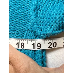 Free People Blue Cable Knit Cropped Sweater Size S‎ thumbnail 9