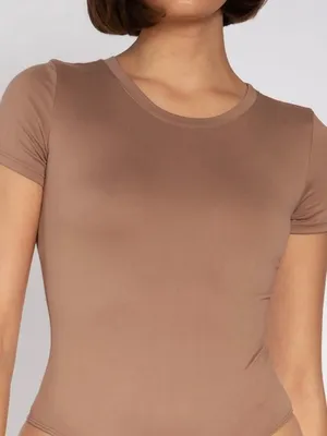 Aerie Smoothez Short Sleeve Bodysuit Buttery Soft Silky Smooth Top Minimalist thumbnail 1