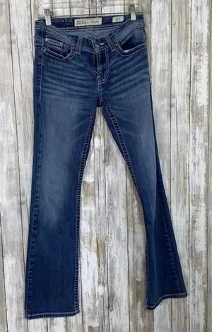 BKE Culture Distressed Pockets Bootcut Jeans •26 thumbnail 1