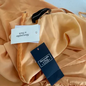 New Abercrombie‎ Fitch Orange Spaghetti Strap Ruched Side Slit Midi Dress Small thumbnail 12
