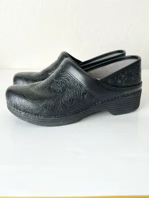 Dansko LT Professional Floral Tooled Leather clogs comfort 39 US 8.5-9 thumbnail 3