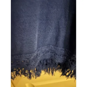 Lilly Pulitzer Blue Linen Cotton Knit Fringe Hem Crossover Back Tank Top Small‎ thumbnail 2