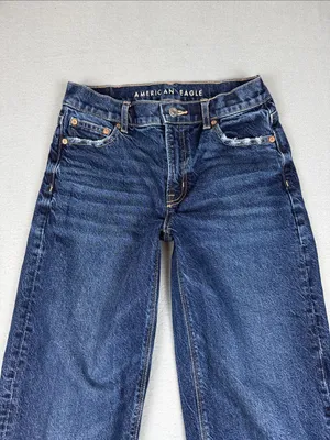 American Eagle Outfitters Barrel Jean in Dark wash Size: 00 Short thumbnail 2