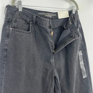 American Eagle Mom Jeans 16S Y2K Grunge Street Black Baggy Highrise Tapered NWT thumbnail 4