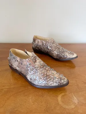 Jimmy Choo x H&M • snakeskin ankle bootie western reptile studded cowgirl thumbnail 2
