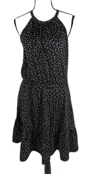 Women Unbranded Halter Dress Black White Polka Dot Size M thumbnail 1