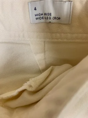 Gap White High Rise Wide Leg Crop Pants Casual Minimalist Womens 4 thumbnail 4