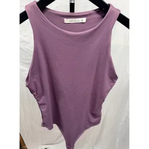 Reoria Sleeveless Racer Back Halter Neck Bodysuit Tank Tops Sz Small thumbnail 3
