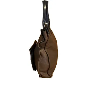 Chloé FRONT POCKET TOTE BAG IN BROWN & BLACK LEATHER W/DETACHABLE POUCH thumbnail 5