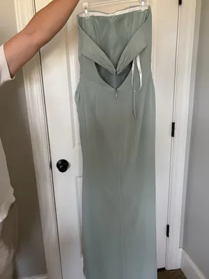 Azazie Bridesmaid Dress Green Agave thumbnail 3