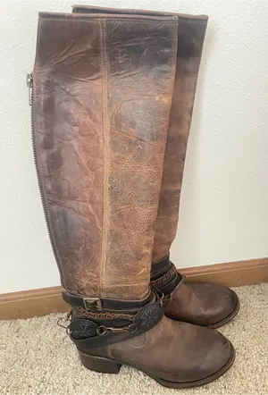 Freebird Aspen Harness Boots Size 9 Distressed Brown Leather thumbnail 1