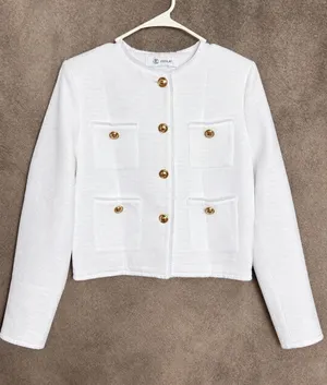 Jacket – Gold Button Detail Blazer White Size M thumbnail 1