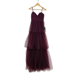 Lulus Unforgettable Poise Maxi Dress Women's XS Plum Purple Tulle Tiered NWT thumbnail 5