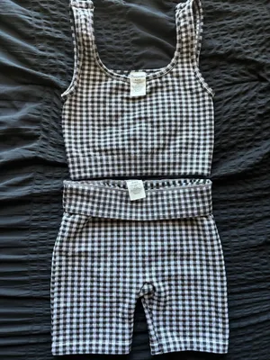 No Boundaries Checkered Biker Shorts and tank top thumbnail 2