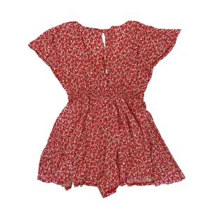 Lulus Romper Small Red Short Sleeve Flowy Summer Party Dressy‎ Chic thumbnail 4