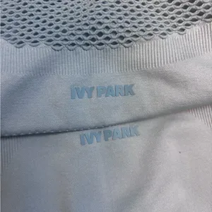 IVY PARK Light Blue Mesh Detail Athletic Athleisure Crop Top thumbnail 5