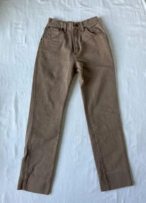 Misses Wrangler High Waisted Brown Denim Pants - Size 6 thumbnail 1