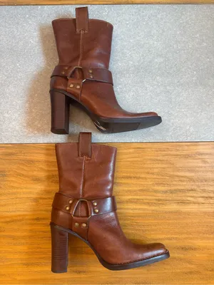 Steve Madden Melita Brown Leather Harness Boots Size 9 thumbnail 3