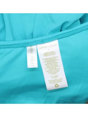 NWT Anne Cole Standard Twist Front Shirred One Piece Swimsuit Teal Blue Green 8 thumbnail 6