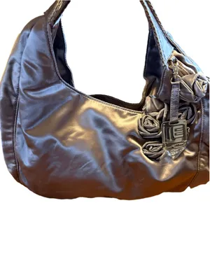 Libby Edelman 2017 Silk Blend Hobo Metallic Rose Shoulder Bag in Silver NEW thumbnail 2