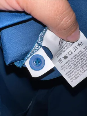 Jordan Blue Button Down Shirt‎ with White Embroidered Air Jordan Script thumbnail 6