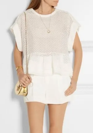 IRO Glen Broderie Anglaise Peplum Top thumbnail 1