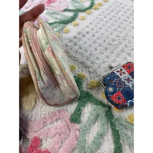 Vintage Floral Cosmetic Bag and Patchwork Kiss Lock Coin‎ Purse Set 2pc thumbnail 4