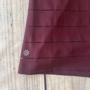 Athleta Max Out Chi Burgundy Sheer Stripe Side Tie Tank Top thumbnail 5