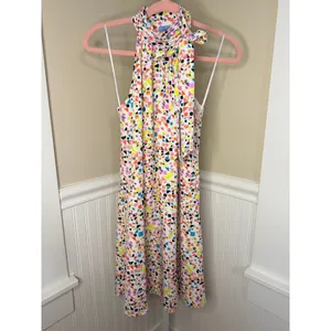 CeCe Candy Gems Print Halter Tie Neck Geometric Confetti Dress Multicolor Size 0 thumbnail 2