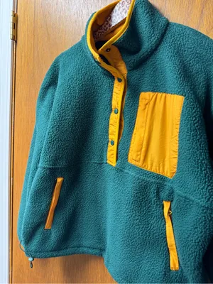 Wilo The Label Cozy Cosy Fleece Pullover Sweatshirt Teal/Marigold Green XS thumbnail 11