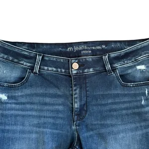 M Jeans By Maurice’s Skinny Distressed Mid Rise Jean Sz 16W Stretch Dark Wash thumbnail 3
