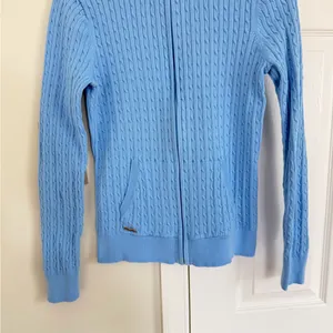 Lauren Ralph Lauren Active Women’s Light Blue Cable-Knit Full Zip Sweater M thumbnail 3