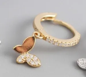 ⭐️new/ Huggies With CZ Butterfly 🦋 Charms thumbnail 4