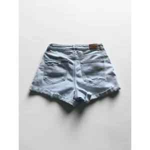 American Eagle High Waisted Distressed Denim Shorts Light Wash Size 8‎ Cuffed thumbnail 2